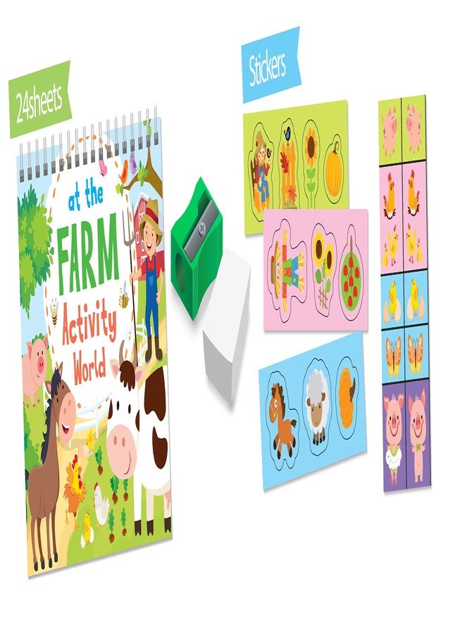 BRIJBASI Hello Friend Farm Colouring and Activity Kit: 24 Colouring Sheets with a Eraser & a Sharpener and 1 Sticker Sheet - Image 2